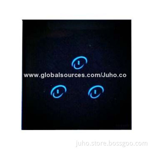 3-gang tempered glass panel smart touch switches for home